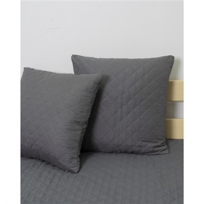 Чехол декоративный для подушки с молнией, ультрастеп цвет 002 графит 45/45 см