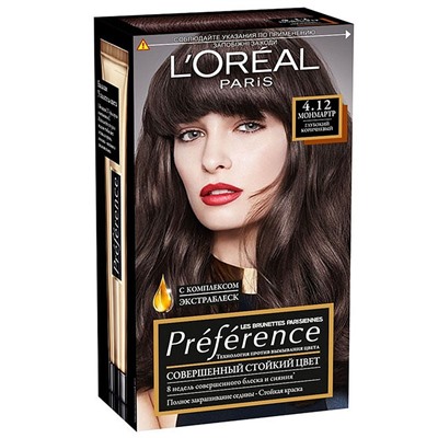 L’Oreal Краска для волос Preference 4.12 Монмартр Глубокий коричневый