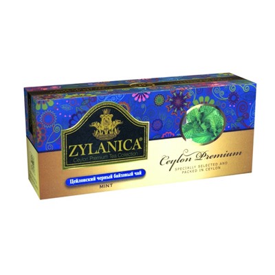 Чай                                        Zylanica                                        Ceylon Premium Collection черный с Мятой 25 пак.*2 гр. (12)