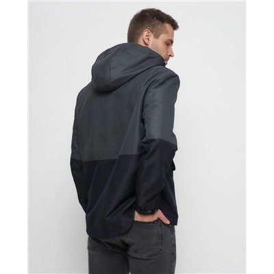 Куртка-анорак спортивная мужская темно-серого цвета 3307TC
