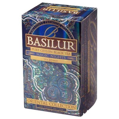 Чай                                        Basilur                                        Восточная коллекция "Волшебные ночи" 20 пак.*2 гр.+5 пак. подарок, картон (12) (70416)