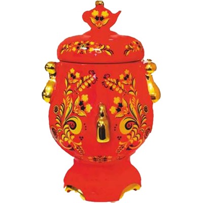 Сувенирная продукция                                        Get&joy                                        Чайница керамическая без чая "Самовар" 600 гр., красный (6) (6660)