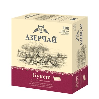 Чай                                        Azercay tea                                        Premium collection (Букет) Черный 100 пак. х 1,8 гр. конв.(12)