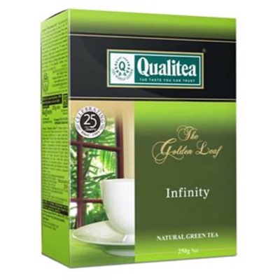 Чай                                        Qualitea                                        Золотой лист Infinity 250 гр. зеленый кр.лист, картон (40)