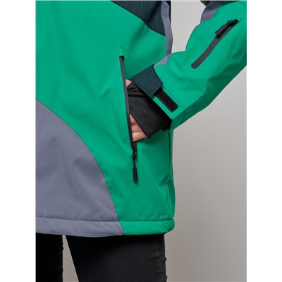 Горнолыжная куртка женская зимняя большого размера черного цвета 2308Ch