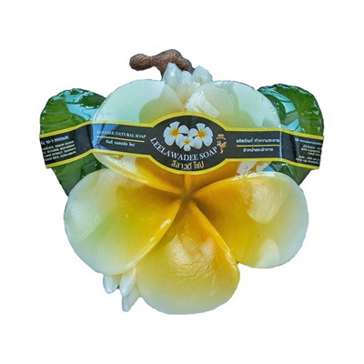Тайское ароматное натурально фигурное мыло ручной работы в виде цветка Франжипани "Leelawadee Soap", 125 гр.
