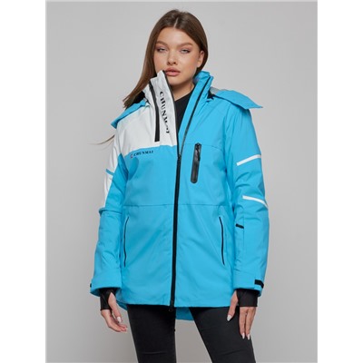 Горнолыжная куртка женская зимняя голубого цвета 2321Gl