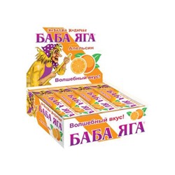 Кондитерские изделия                                        Сладкая сказка                                        Жевательная конфета БАБА ЯГА апельсин 11 гр. (48) в коробке 12 блоков (BB-3-1)