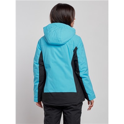 Горнолыжная куртка женская зимняя голубого цвета 3327Gl