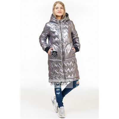 1Подростковая демисезонная куртка для девочки Levin Force H-1926 серебро