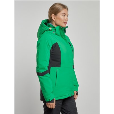 Горнолыжная куртка женская зимняя зеленого цвета 3105Z