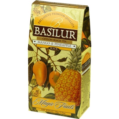 Чай                                        Basilur                                        Волшебные фрукты "Манго и ананас" 100 гр., черн., картон (12) (70535)
