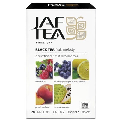 Чай                                        Jaf tea                                        РС Fruit melody 20 пак.*1,5 гр. черный (ассорти) (24) (354)