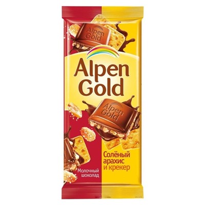 Кондитерские изделия                                        Alpen gold                                        Шоколад Альпен Голд (молочный/сол.арахис/крекер), 85 гр. (21)