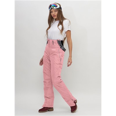 Полукомбинезон брюки горнолыжные женские розового цвета 66789R