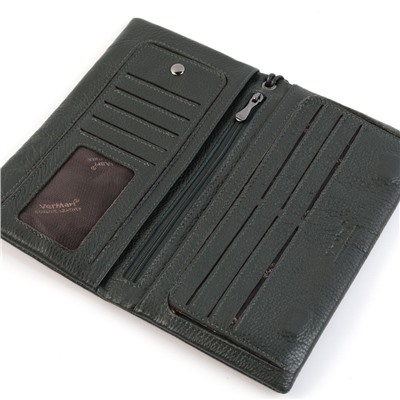 Большой женский мягкий кожаный кошелек-клатч на магнитных кнопках VerMari 3898-1806 Грин