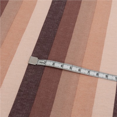 Ткань на отрез кулирка R5321-V4 Полосы оттенки коричневого