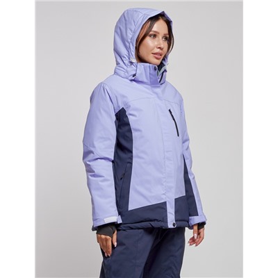 Горнолыжная куртка женская зимняя большого размера фиолетового цвета 3960F