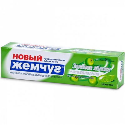 Невская косметика Жемчуг Новый Зубная паста Зеленое яблоко + отбеливание 100 мл