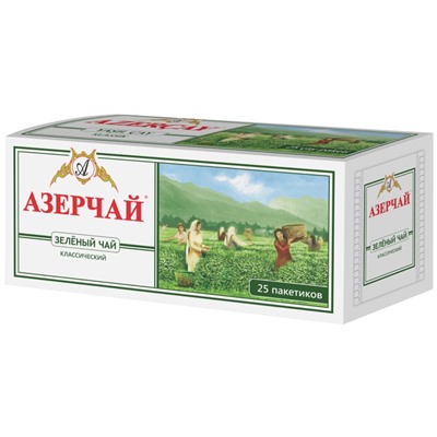 Чай                                        Azercay tea                                         Зеленый Сад 25 пак. х 2 гр. байховый (24)