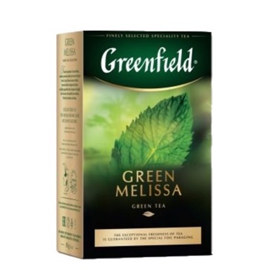 Чай                                        Greenfield                                        Green Melissa 85 гр. зеленый с мелиссой (14) (1256-14) вывод
