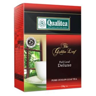 Чай                                        Qualitea                                        Золотой лист Deluxe 250 гр. ОРА кр.лист, картон (40)