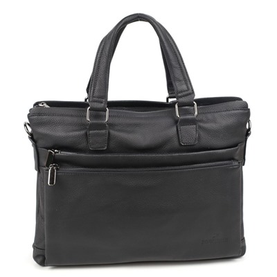 Мужская кожаная сумка-портфель с тремя отделениями на молниях 0016-1