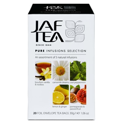Чай                                        Jaf tea                                        PC "Pure Infusions" Ассорти 20 пак.*1,5 гр. в сашет. (24) ( )