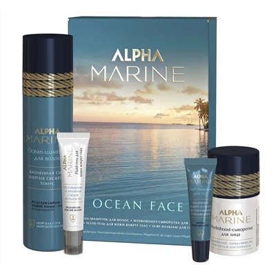 AMN/FC Набор Ocean Face ALPHA MARINE (шампунь 250 + сыворотка для лица 50+ флюид для кожи вокруг глаз 15 + бальзам 10)