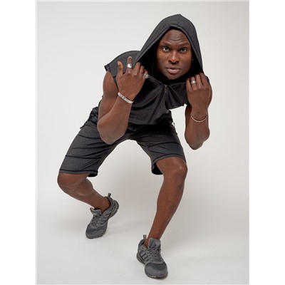 Спортивный костюм летний мужской темно-серого цвета 22610TC