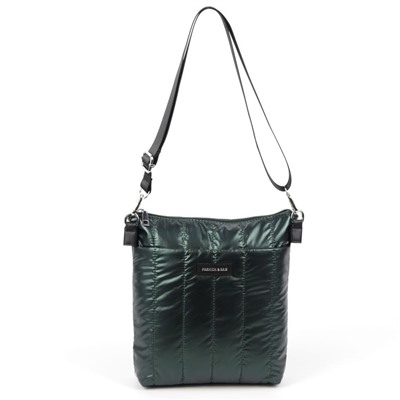 Женская дутая стеганная сумка-планшет через плечо 1293-1 Грин