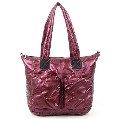 Женская дутая стеганная сумка шоппер 8055 Ред