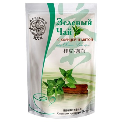 Чай                                        Черный дракон                                        Зеленый с корицей и мятой 100 гр. дой-пак (25) (G102)