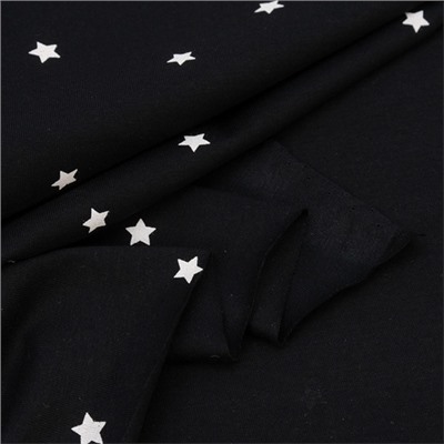 Ткань на отрез кулирка R1504-V1 Звезды на черном