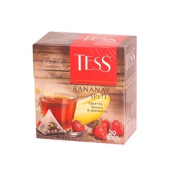 Чай                                        Tess                                         пирамидки Banana Split 20 пак. х 1,8 гр. (черный ,банан,клубника) (12) (1145)