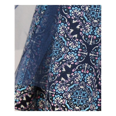 Синяя юбка с сеткой для девочки 8259-ДНО19