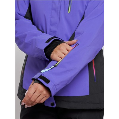 Горнолыжная куртка женская зимняя темно-фиолетового цвета 3327TF