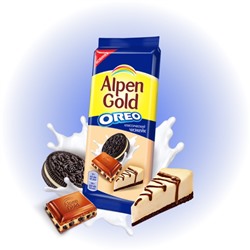 Кондитерские изделия                                        Alpen gold                                        Шоколад Альпен Голд Орео Классический Чизкейк, 90 гр. (19)