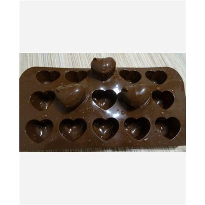 Формочка силикон "Сердца"  для шоколада, льда и др. 15 ячеек 9046068