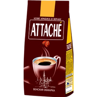 Кофе                                        Attache                                        Венс.обжарка 250 гр. зерно (красная) (12) №51