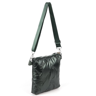 Женская дутая стеганная сумка-планшет через плечо 2315 Грин