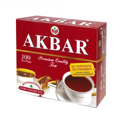 Чай                                        Akbar                                        RED&WHITE 100 пак.*2 гр. с/я (6) ШРИ-ЛАНКА