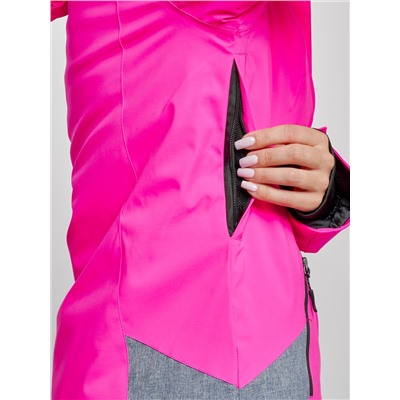 Горнолыжная куртка женская зимняя розового цвета 2316R