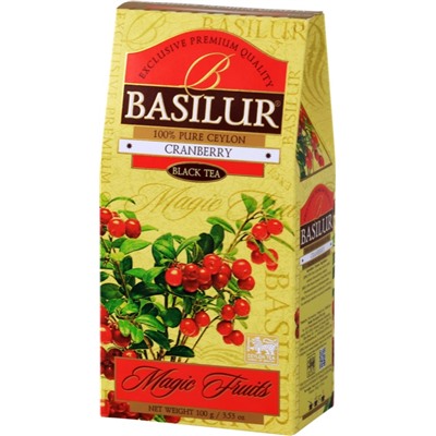 Чай                                        Basilur                                        Волшебные фрукты "Клюква" 100 гр., черн., картон (12) (71563)