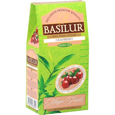 Чай                                        Basilur                                        Волшебные фрукты "Клюква" 100 гр., зеленый картон (12) (71317)