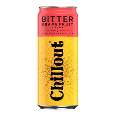 Напитки                                        Chillout                                        Тоник "Chillout Bitter Grapefruit» 0,33 л ж/б (12 шт.)/в пал 180.