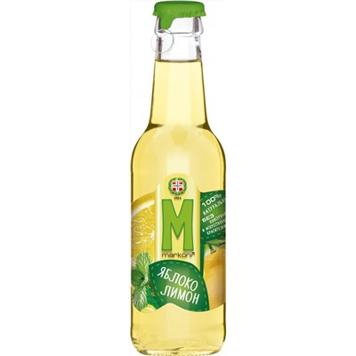Напитки                                        Markoni                                        СОКОСОДЕРЖАЩИЙ Яблоко-Лимон-Мята 250 гр., ст. (24)