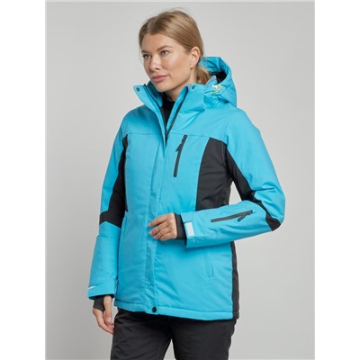 Горнолыжная куртка женская зимняя голубого цвета 3105Gl