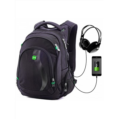 Рюкзак SkyName 90-100 черный-зеленый 30Х16Х42