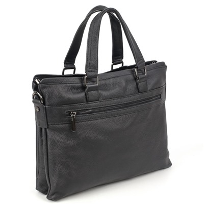 Мужская кожаная сумка-портфель с тремя отделениями на молниях 0016-1